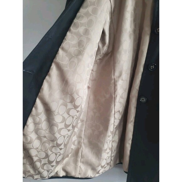 Coach Trench Coat Women's Medium Black Button Front  Capsule Staple Quiet Luxury - Picture 6 of 9